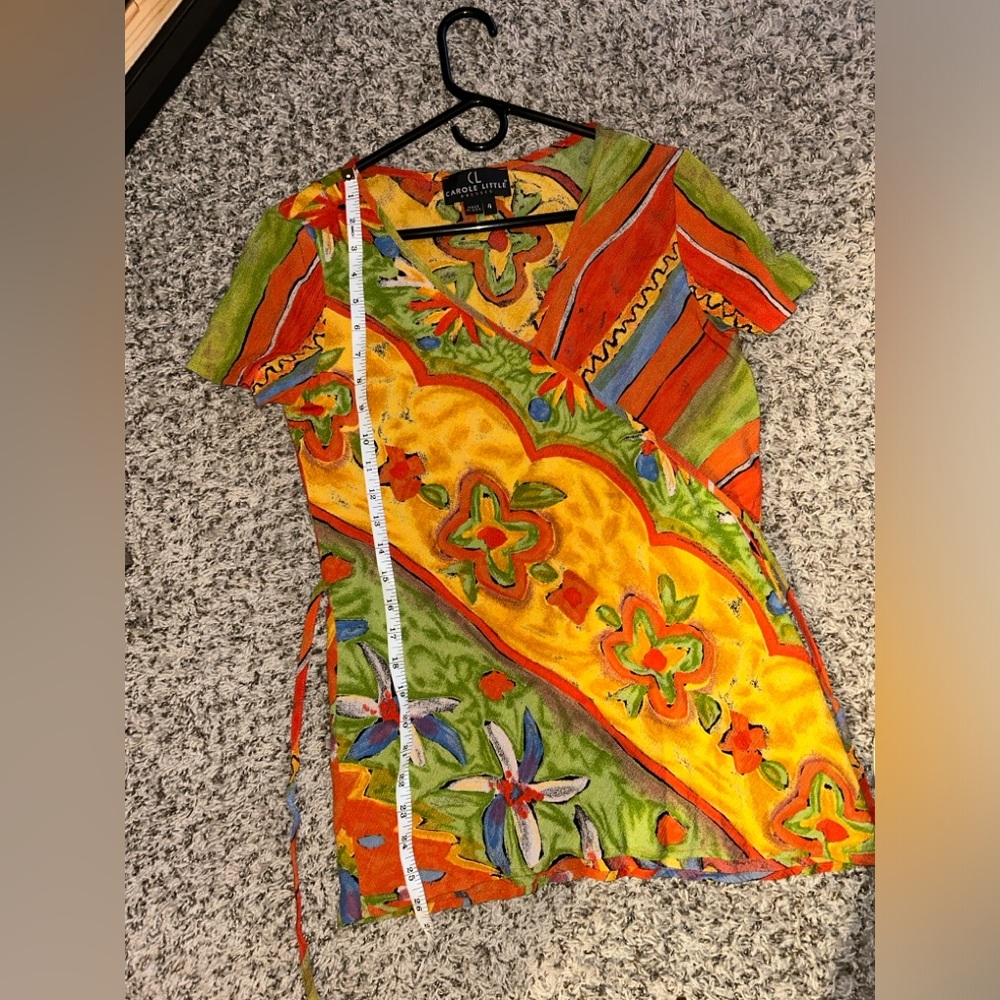 Carole Little Vintage 1990s Red Yellow and Green Maxi Skirt Set Size 4 - Picture 9 of 14